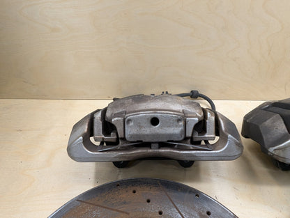 OEM BMW 335 E9X Front Left Right Brake Caliper SET w Drilled Slotted Rotors