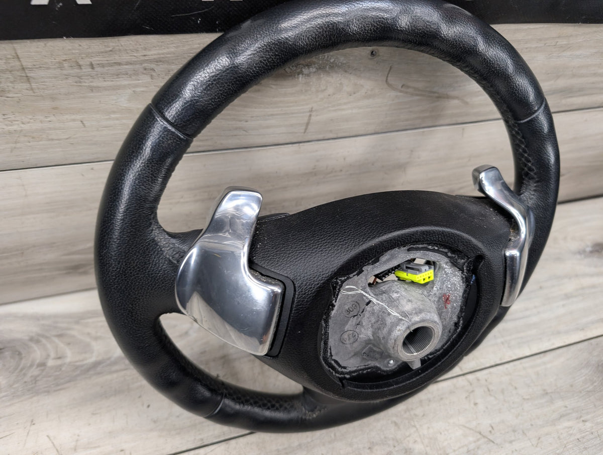 *06-10 OEM BMW E90 E92 E93 Sport Steering Wheel Black LEATHER w/ Shifters OEM