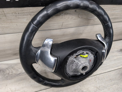 *06-10 OEM BMW E90 E92 E93 Sport Steering Wheel Black LEATHER w/ Shifters OEM