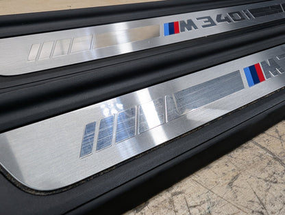 19-21 OEM BMW G20 G21 M340i Front Left Right Door Sill Plate Molding Trim PAIR