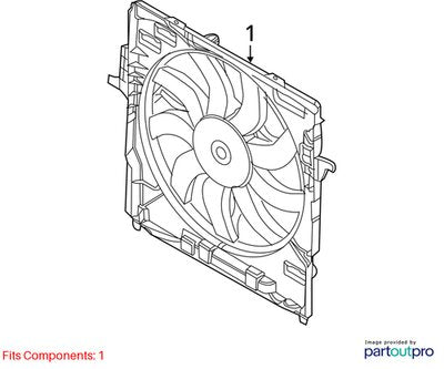 14-19 OEM BMW F15 F16 X5 X6 Radiator Condenser Fan Shroud Assembly 850W N63