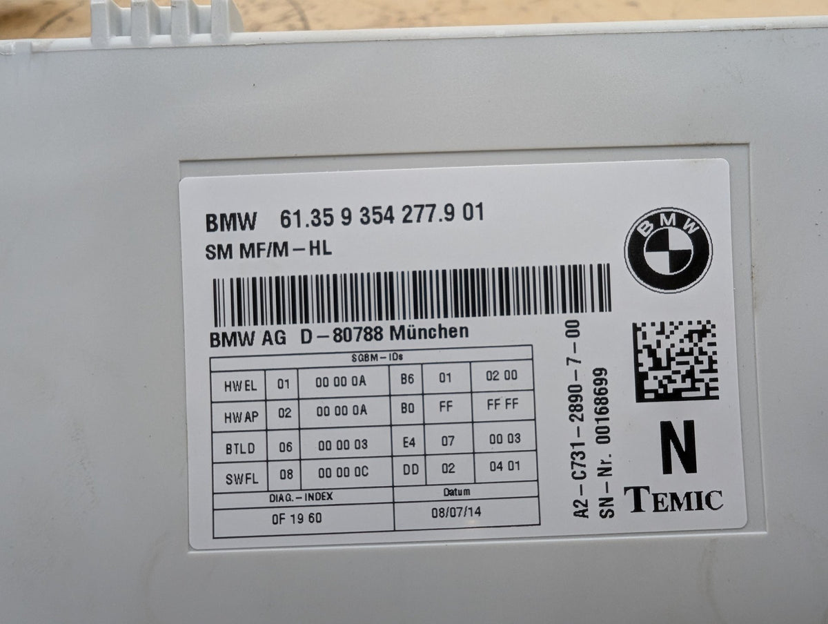 2010-2017 BMW 535i GT xDrive F07 Front Left or Right Seat Control Module 9354277 OEM