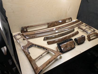 07-13 OEM BMW E99 335 Wood Burr Walnut Interior Trim Dash Panels Console SET