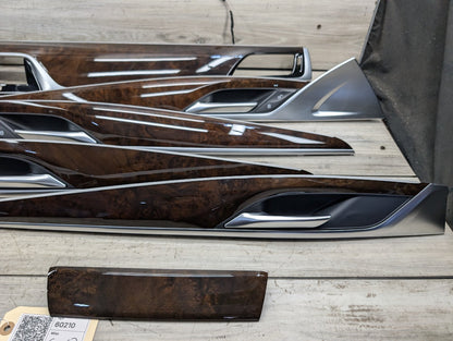 17-23 BMW 530i 540 M550 G30 Front Rear Left Right Interior Trim SET Dark Walnut Wood