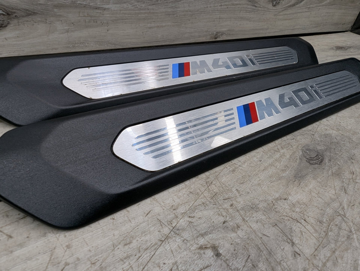 18-21 OEM BMW G01 G02 M40i X3 X4 Front Right Left Door Sills Cover Trim Pair
