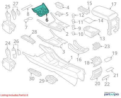 2011-2017 BMW X3 F25 Center Console Cup Holder 9184498 OEM