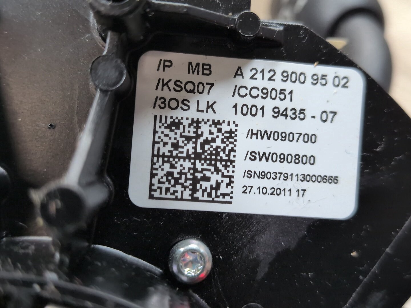 2009-2012 Mercedes-Benz E550 W212 Steering Wheel Sensor Clockspring A2129009502 OEM