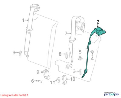 2018-2023 BMW X3 G01 Rear Left Driver Seatbelt Seat Belt Retractor 7497783 OEM