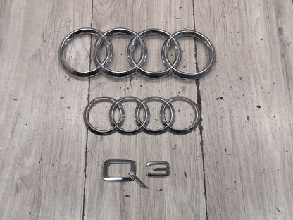 2015-2018 Audi Q3 8U Front Rear Emblem Badge Symbol Logo SET 4KE853605