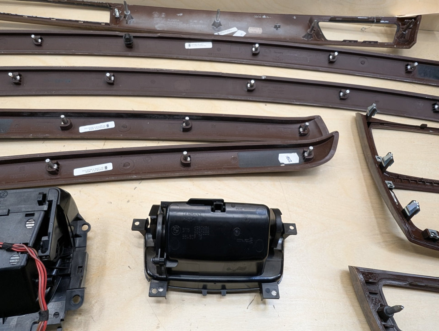 07-13 OEM BMW E99 335 Wood Burr Walnut Interior Trim Dash Panels Console SET