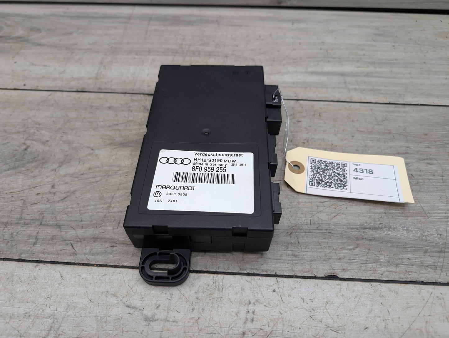 2008 - 2017 Audi S5 8T Convertible Top Control Module 8F0959255