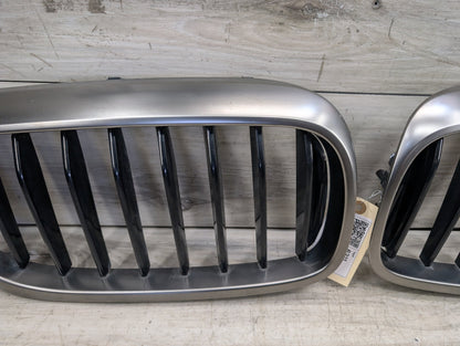2017-2023 BMW M550i xDrive G30 Front Left Right Upper Bumper Cover Kidney Grilles SET 7383520