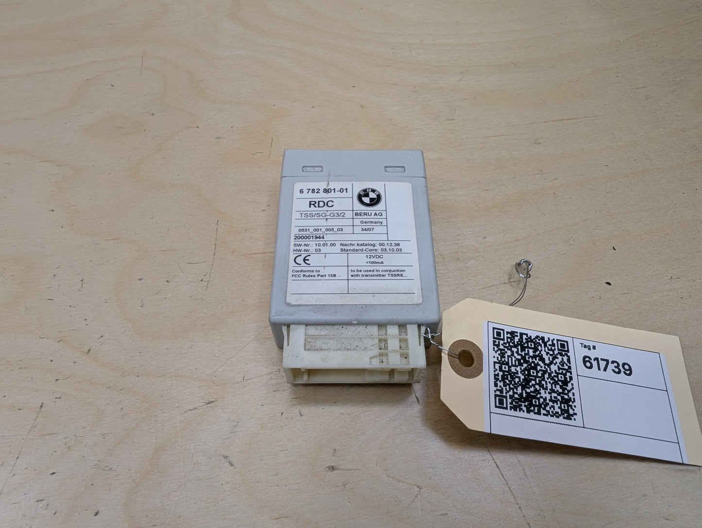 07-10 OEM BMW E93 328 335 Tire Pressure Control Module Unit TPMS RDC