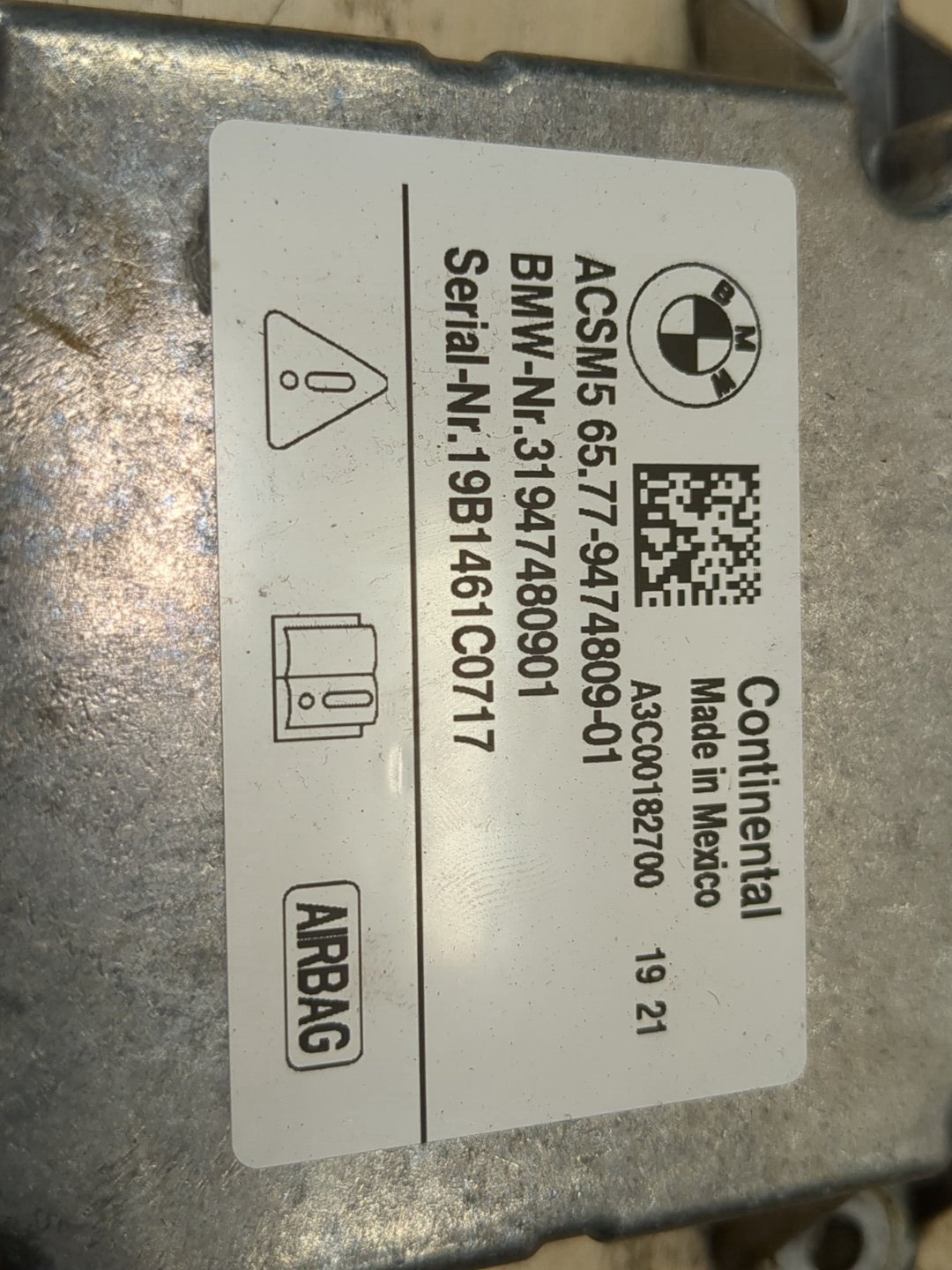 2019-2026 BMW X5 G05 SRS Airbag Air Bag Module 9474809 OEM