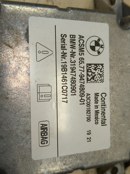 2019-2026 BMW X5 G05 SRS Airbag Air Bag Module 9474809 OEM