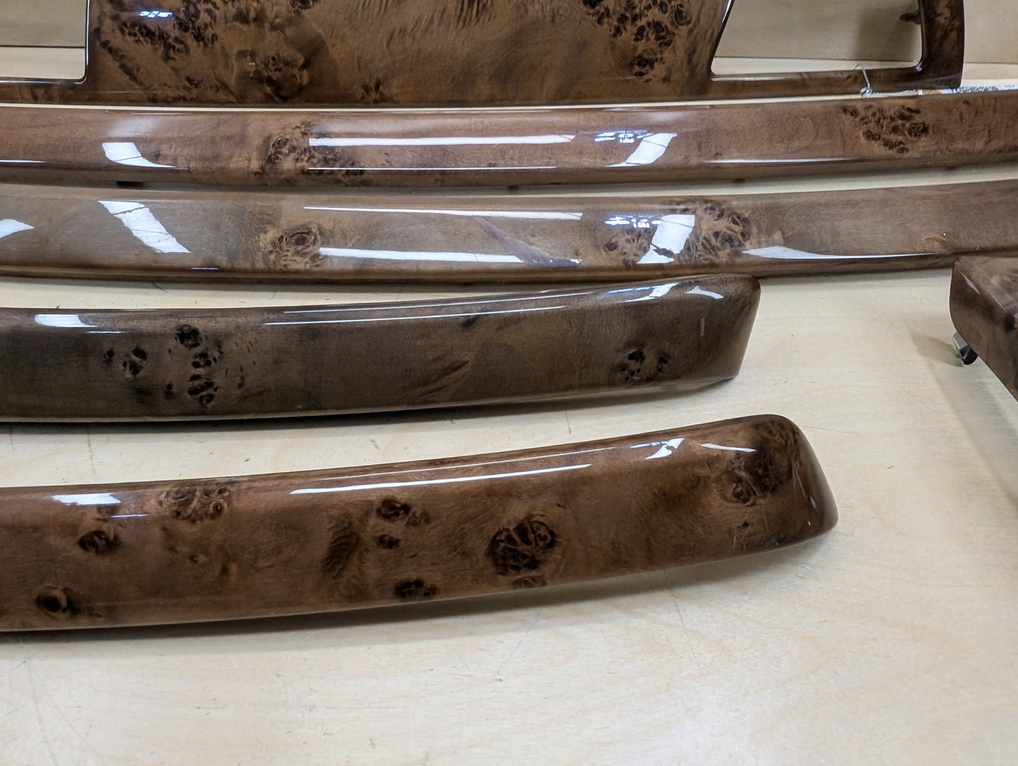07-13 OEM BMW E99 335 Wood Burr Walnut Interior Trim Dash Panels Console SET