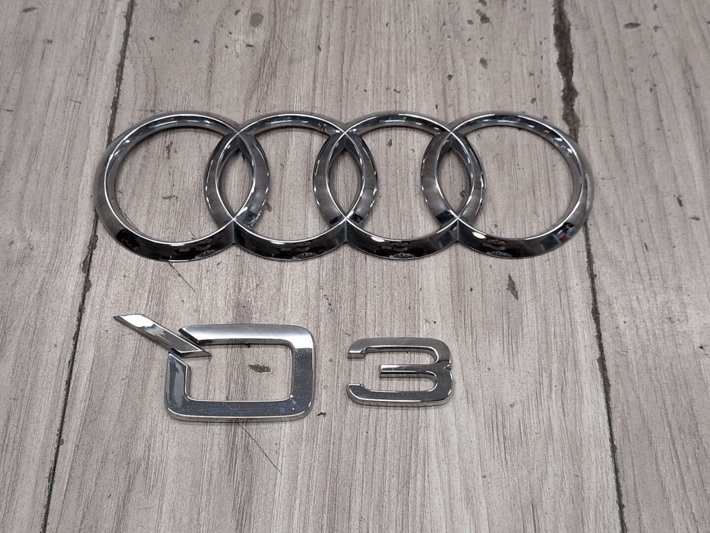 15-19 OEM Audi Q3 Emblem Badge Symbol Logo Chrome SET