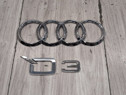 15-19 OEM Audi Q3 Emblem Badge Symbol Logo Chrome SET