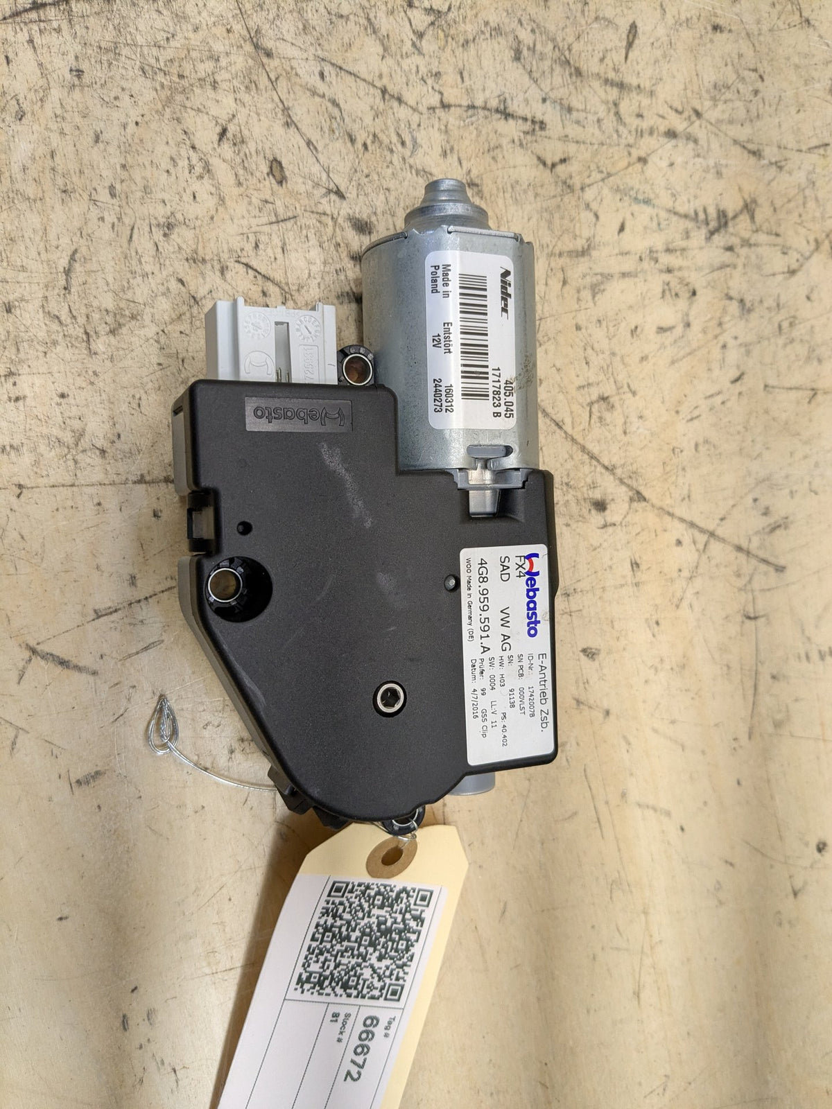 2012-2018 Audi A6 C7 Sunroof Sun Roof Glass Motor 4G8959591A OEM