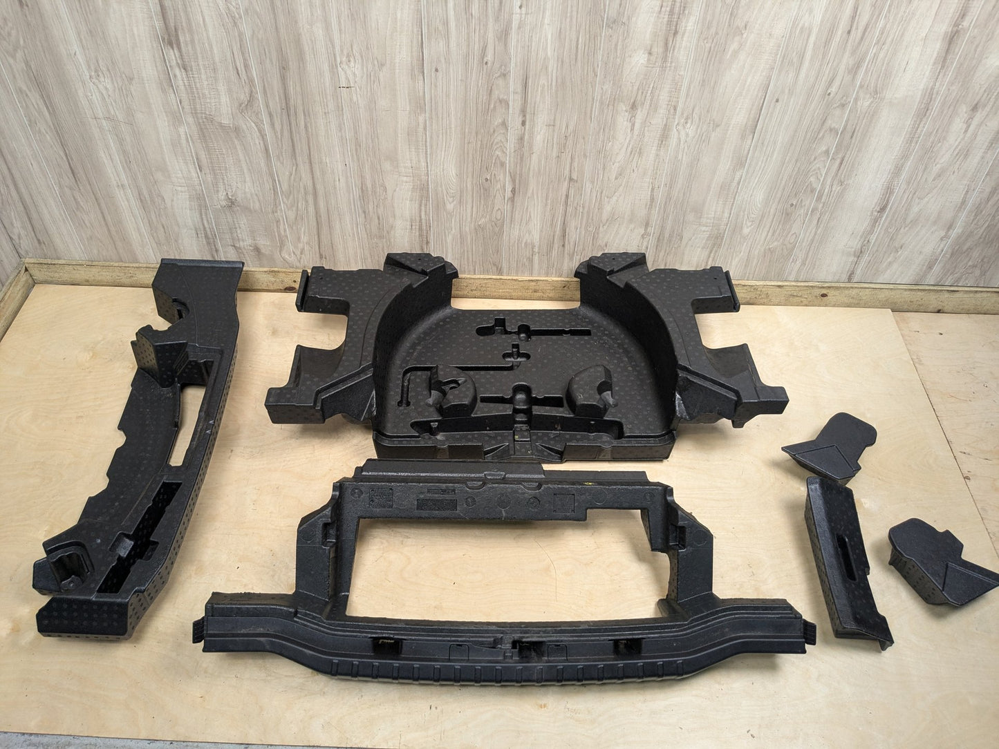 2019 BMW X3 G01-Trunk Spare Tire Mount Brackets Foam Covers PN: 7440140