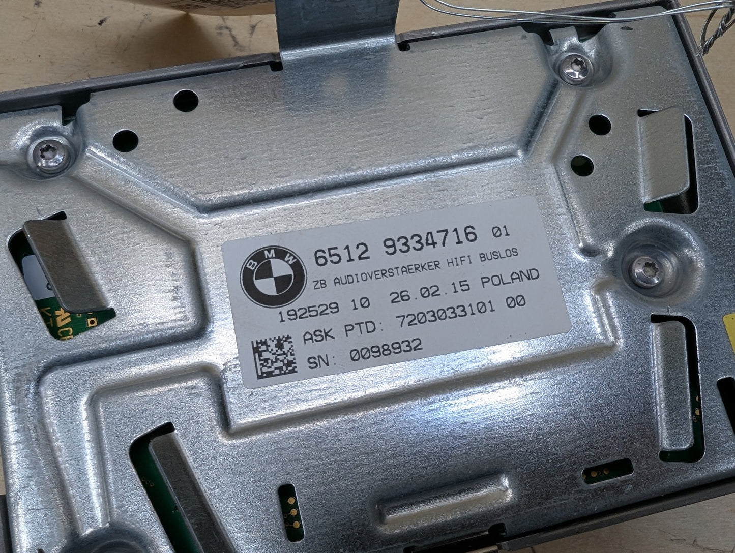 2012-2018 BMW 320i F30 Stereo Audio Amp Amplifier 9334716