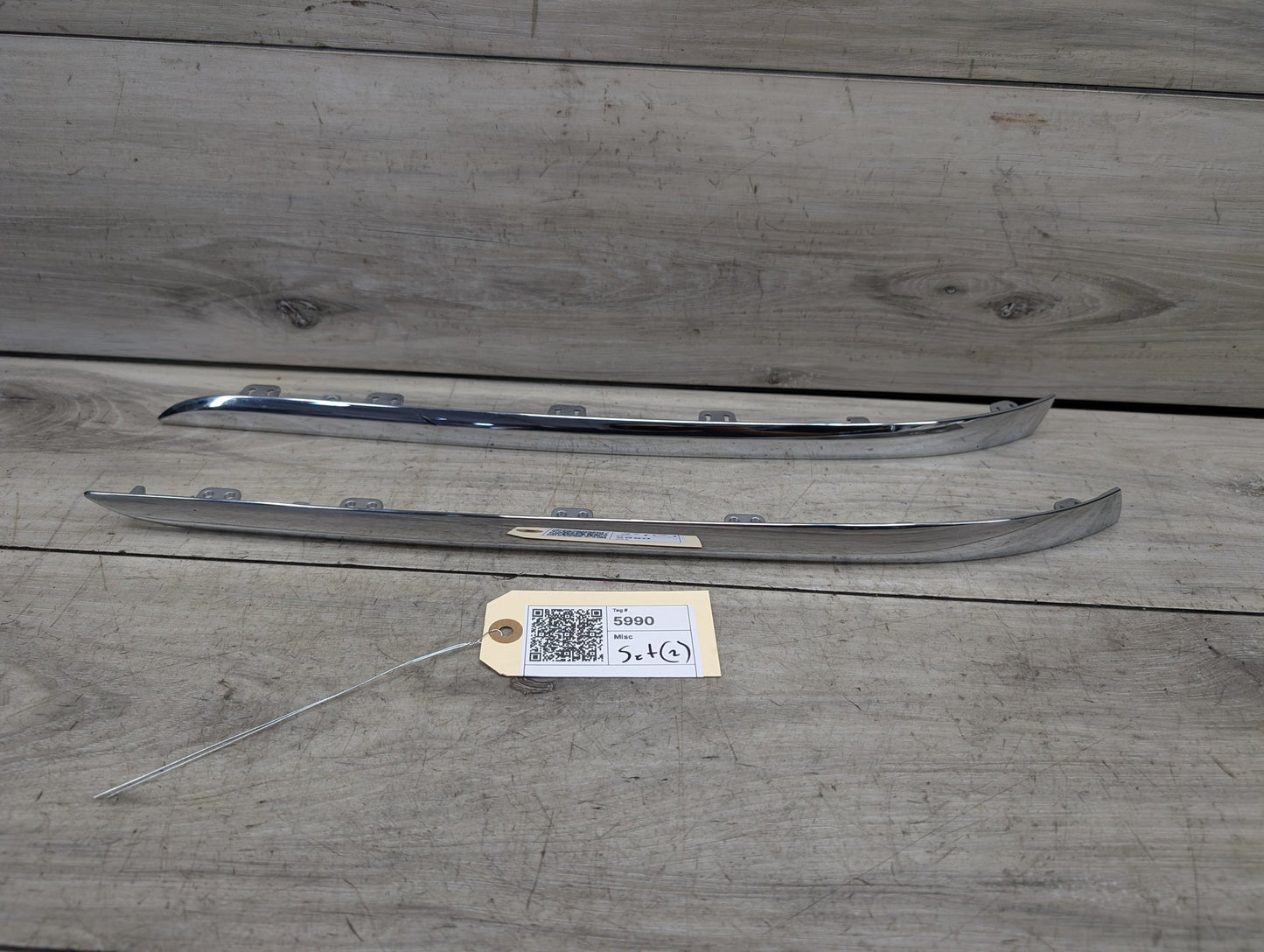 16-19 OEM BMW G12 740 750 Front Bumper Cover Lower Chrome Molding Trim SET
