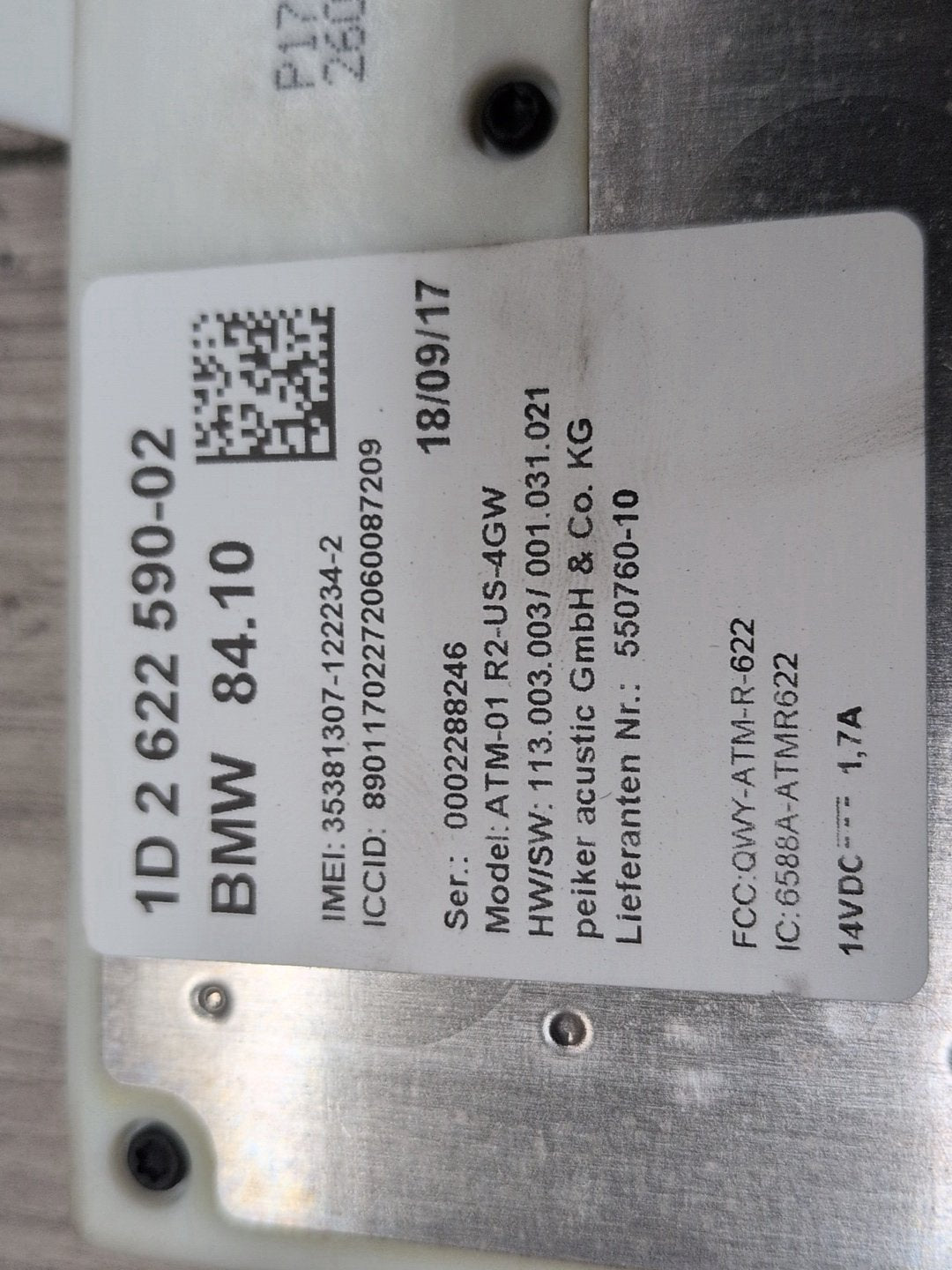 2017-2023 BMW M550i xDrive G30 Antenna Telematics Control Module 2622590