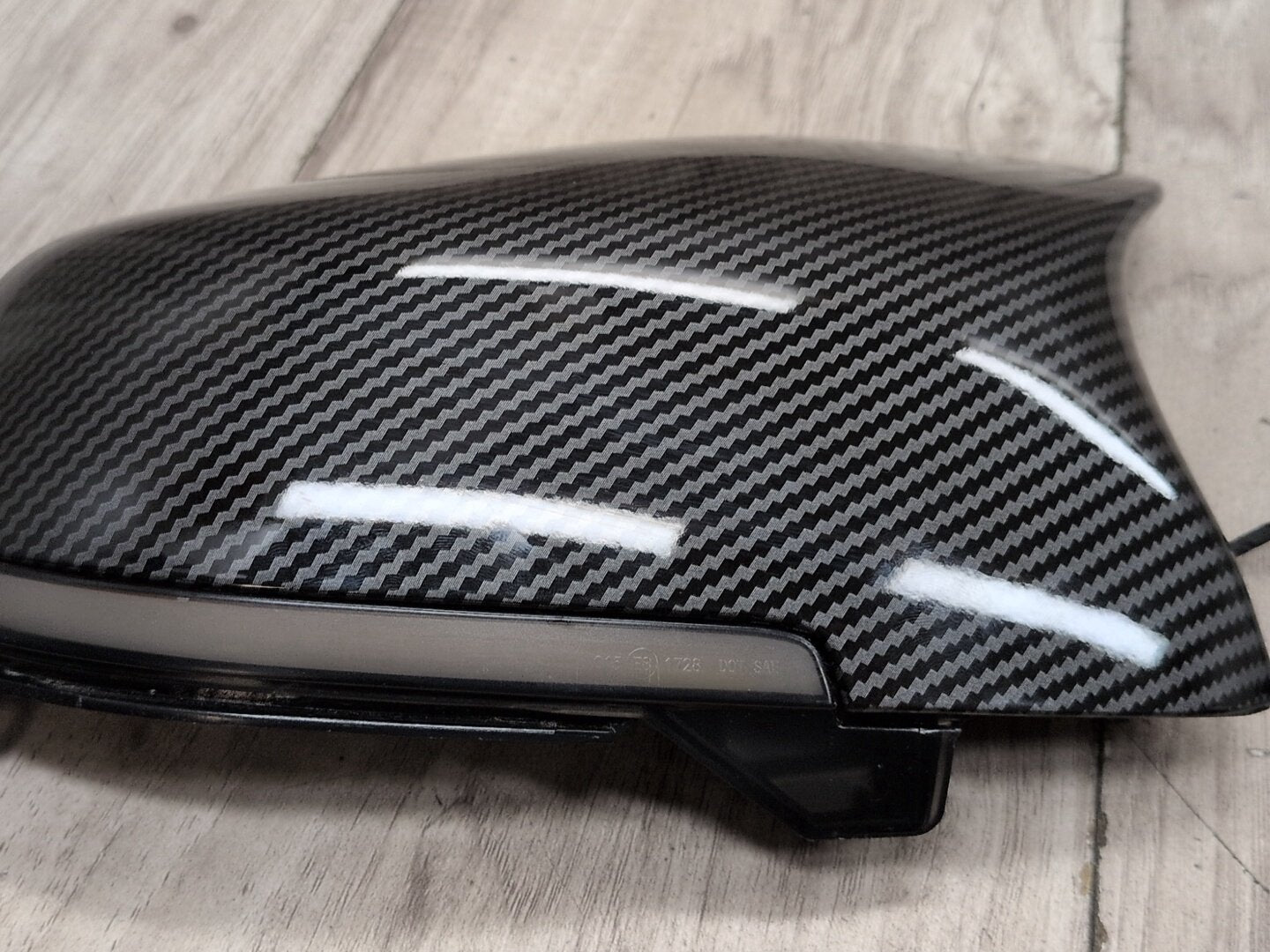 2011-2016 BMW 535i F10 Front Left Right Side Mirror Cap Covers Carbon Style SET