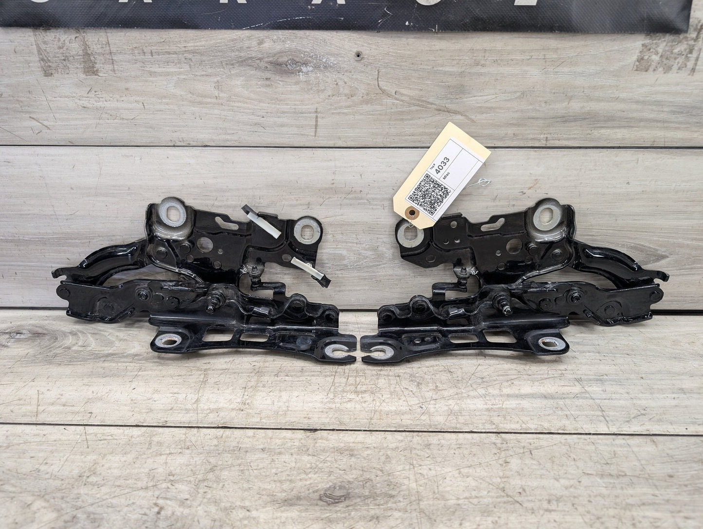 19-24 OEM BMW G20 Front Left Right Bonnet Hood Hinges Black Pair SET