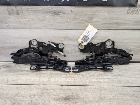 19-24 OEM BMW G20 Front Left Right Bonnet Hood Hinges Black Pair SET