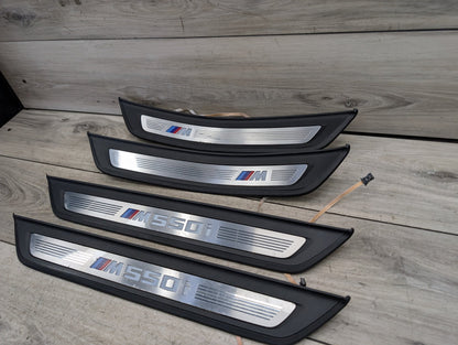2017-2023 BMW M550i xDrive G30 Front Rear Left Right Scuff Plate Door Sill SET 8064905