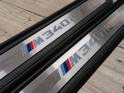 19-21 OEM BMW G20 G21 M340i Front Left Right Door Sill Plate Molding Trim PAIR