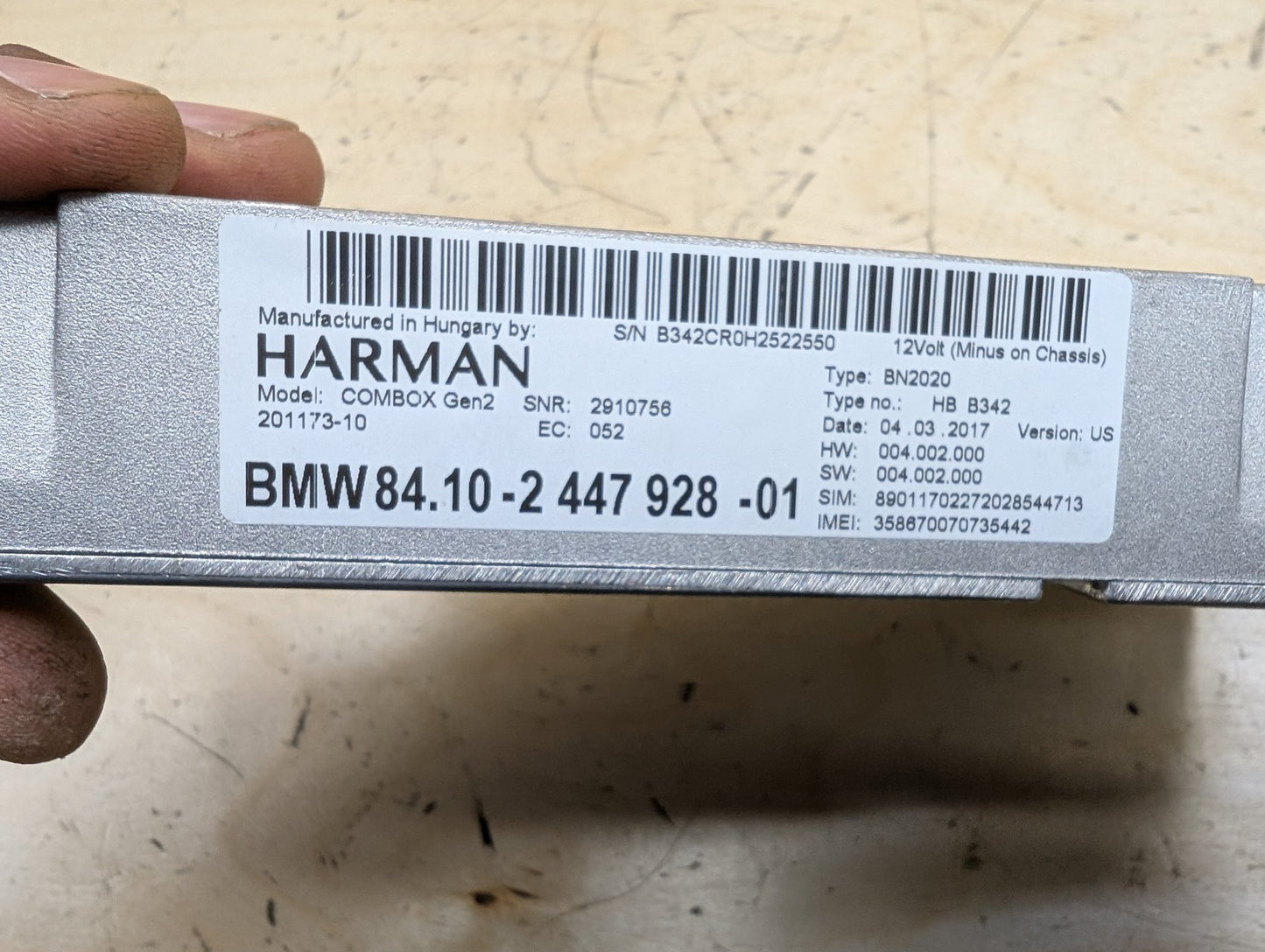 2012-2018 BMW 328i F30 Bluetooth Module 2447928