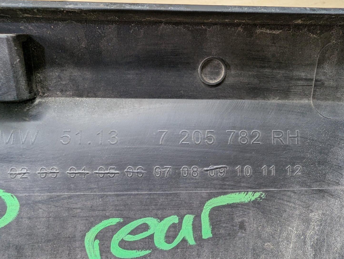 2011-2016 BMW X3 F25 Rear Right Passenger Exterior Door Trim Molding 7205782