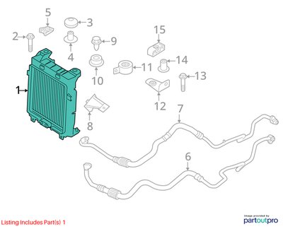2015-2018 BMW X5 F85 Right Passenger Secondary Auxiliary Radiator 7645693 OEM