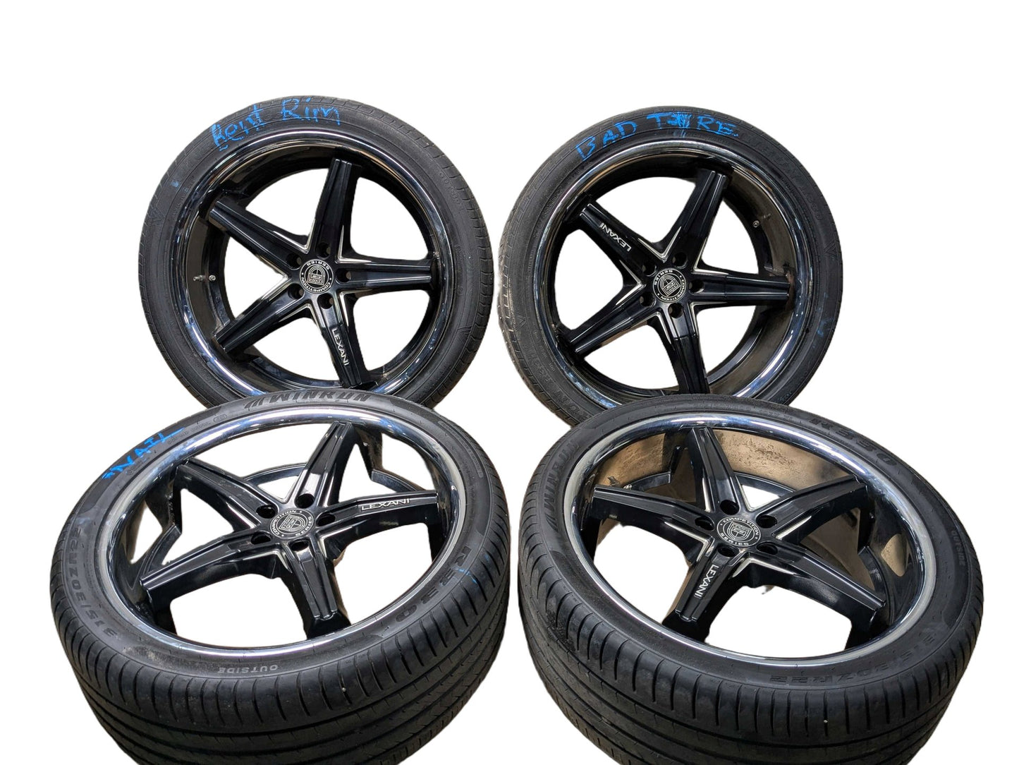 *NOTE* 15-19 LEXANI BMW F16 X6 Wheels Rims 22x9 ET15 5x120 Silver Black SET
