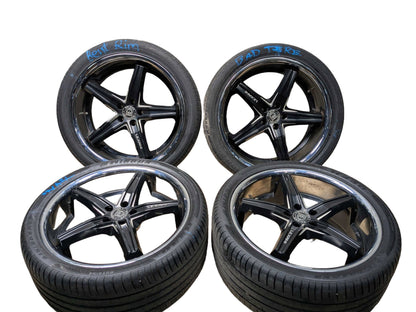 *NOTE* 15-19 LEXANI BMW F16 X6 Wheels Rims 22x9 ET15 5x120 Silver Black SET