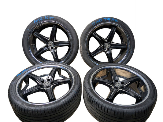 *NOTE* 15-19 LEXANI BMW F16 X6 Wheels Rims 22x9 ET15 5x120 Silver Black SET