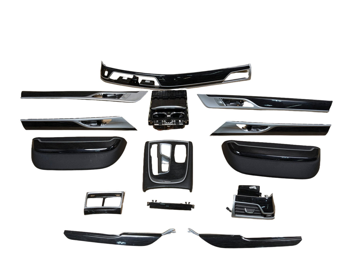 20-22 OEM BMW G12 750 Dash Doors Air Vent Wood Metal Effect Interior Trim SET