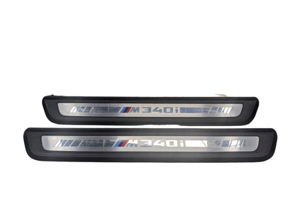 19-21 OEM BMW G20 G21 M340i Front Left Right Door Sill Plate Molding Trim PAIR