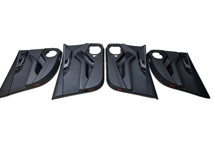 *17-19 OEM AUDI B9 A4 Front Rear Interior Door Panels Black SET Ambient Lighting