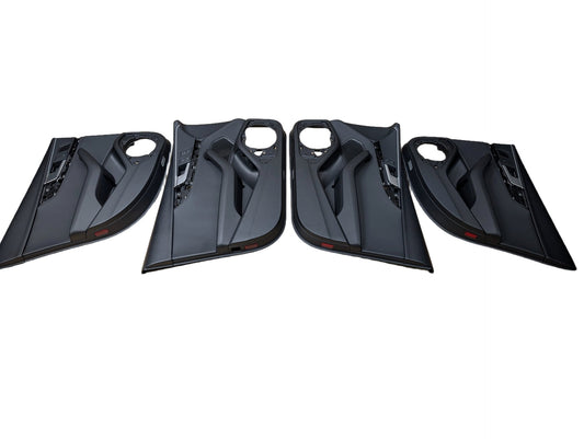 *17-19 OEM AUDI B9 A4 Front Rear Interior Door Panels Black SET Ambient Lighting