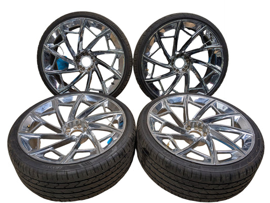 07-13 2CRAVE BMW E70 X5 Wheels Rims NO.36 22x9.0J ET:38 Chrome Finish SET