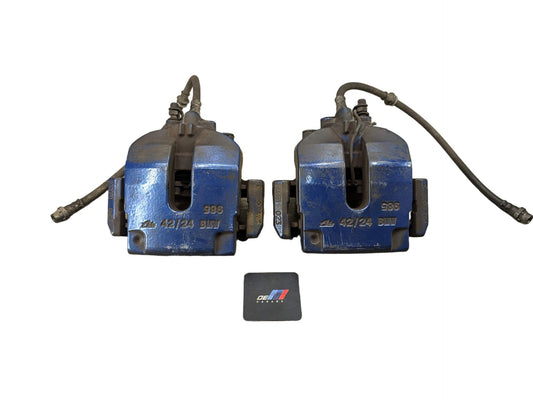 15-19 OEM BMW F85 X5M F86 X6M Rear Brake Calipers SET BREMBO Blue