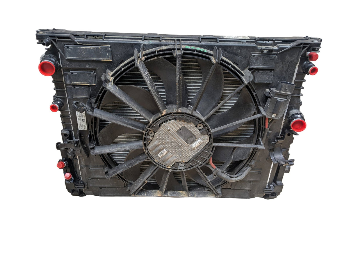 OEM BMW G12 750 G30 M550 Radiator Condenser Cooling Fan Shroud 1000W COMPLETE
