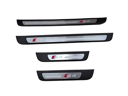2010-2016 Audi S4 B8 Front Rear Left Right Scuff Plate Door Sill SET 8K0853376 OEM