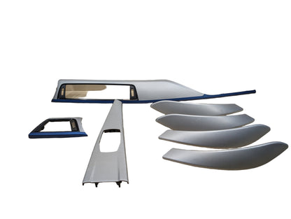 OEM BMW F30 F32 F36 Center Console Dash Door Interior Trim Aluminum Hexagon SET