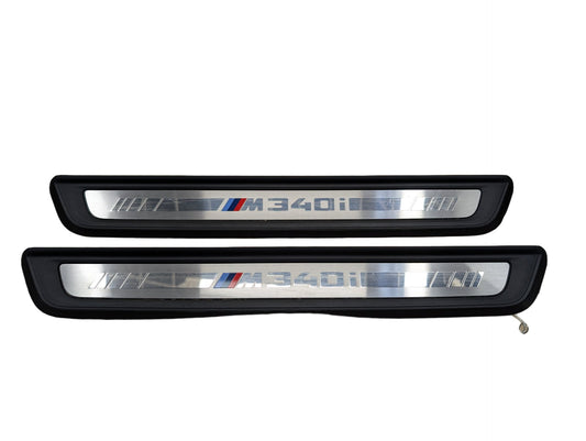 19-21 OEM BMW G20 G21 M340i Front Left Right Door Sill Plate Molding Trim PAIR