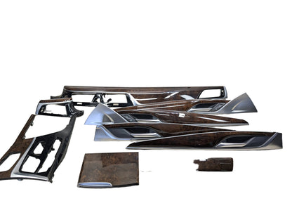 17-23 BMW 530i 540 M550 G30 Front Rear Left Right Interior Trim SET Dark Walnut Wood