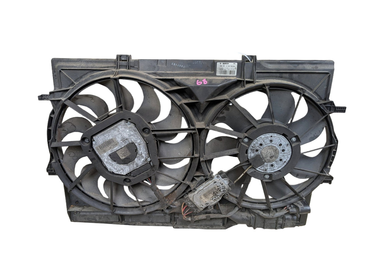 2009-2012 Audi S4 B8 Radiator Fan Shroud Housing w/ Motor 8K0121003N